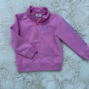 Vineyard Vines Kids Light Pink Quarter-Zip Sweatshirt 2T